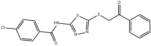 4-chloro-N-(5-phenacylsulfanyl-1,3,4-thiadiazol-2-yl)benzamide 구조식 이미지