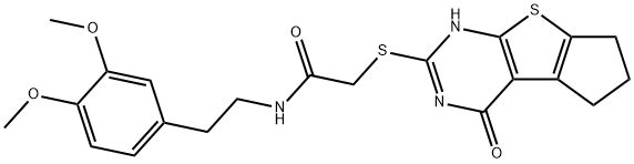 N-(3,4-dimethoxyphenethyl)-2-((4-oxo-3,5,6,7-tetrahydro-4H-cyclopenta[4,5]thieno[2,3-d]pyrimidin-2-yl)thio)acetamide Structure