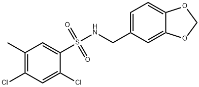 N-(benzo[d][1,3]dioxol-5-ylmethyl)-2,4-dichloro-5-methylbenzenesulfonamide Structure