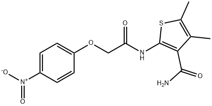 4,5-dimethyl-2-{[(4-nitrophenoxy)acetyl]amino}-3-thiophenecarboxamide 구조식 이미지