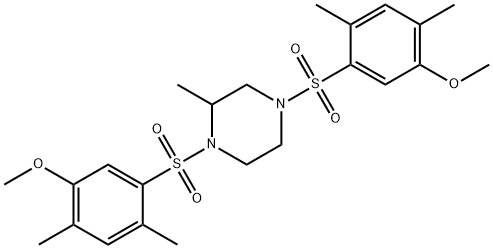 1,4-bis((5-methoxy-2,4-dimethylphenyl)sulfonyl)-2-methylpiperazine Structure