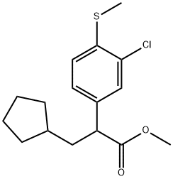 methyl 2-(3-chloro-4-(methylthio)phenyl)-3-cyclopentylpropanoate Structure