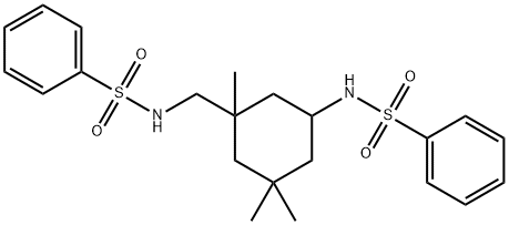 N-[[5-(benzenesulfonamido)-1,3,3-trimethylcyclohexyl]methyl]benzenesulfonamide 구조식 이미지
