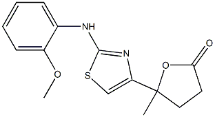 5-[2-(2-methoxyanilino)-1,3-thiazol-4-yl]-5-methyloxolan-2-one Structure