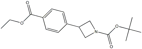 1-AZETIDINECARBOXYLIC ACID, 3-[4-(ETHOXYCARBONYL)PHENYL]-, 1,1-DIMETHYLETHYL ESTER Structure