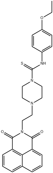 4-(2-(1,3-dioxo-1H-benzo[de]isoquinolin-2(3H)-yl)ethyl)-N-(4-ethoxyphenyl)piperazine-1-carbothioamide 구조식 이미지