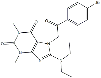 7-[2-(4-bromophenyl)-2-oxoethyl]-8-(diethylamino)-1,3-dimethylpurine-2,6-dione Structure