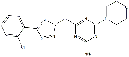 4-[[5-(2-chlorophenyl)tetrazol-2-yl]methyl]-6-morpholin-4-yl-1,3,5-triazin-2-amine Structure