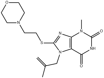 3-methyl-7-(2-methylallyl)-8-((2-morpholinoethyl)thio)-3,7-dihydro-1H-purine-2,6-dione Structure