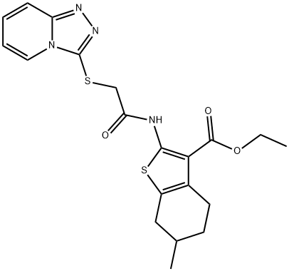 ethyl 2-(2-([1,2,4]triazolo[4,3-a]pyridin-3-ylthio)acetamido)-6-methyl-4,5,6,7-tetrahydrobenzo[b]thiophene-3-carboxylate Structure