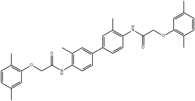 N,N'-(3,3'-dimethyl-4,4'-biphenyldiyl)bis[2-(2,5-dimethylphenoxy)acetamide] 구조식 이미지