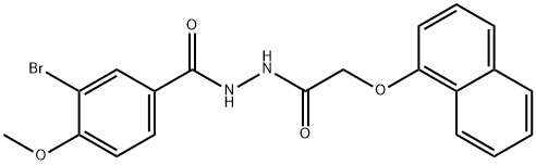 3-bromo-4-methoxy-N'-[(1-naphthyloxy)acetyl]benzohydrazide Structure