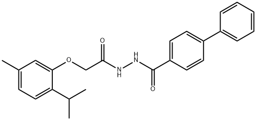 N'-[2-(2-isopropyl-5-methylphenoxy)acetyl]-4-biphenylcarbohydrazide 구조식 이미지