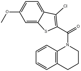 1-[(3-chloro-6-methoxy-1-benzothien-2-yl)carbonyl]-1,2,3,4-tetrahydroquinoline 구조식 이미지