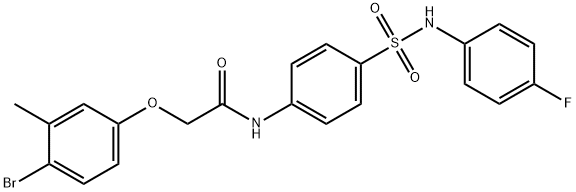 2-(4-bromo-3-methylphenoxy)-N-(4-{[(4-fluorophenyl)amino]sulfonyl}phenyl)acetamide 구조식 이미지