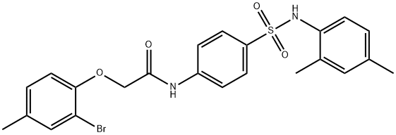 2-(2-bromo-4-methylphenoxy)-N-(4-{[(2,4-dimethylphenyl)amino]sulfonyl}phenyl)acetamide Structure