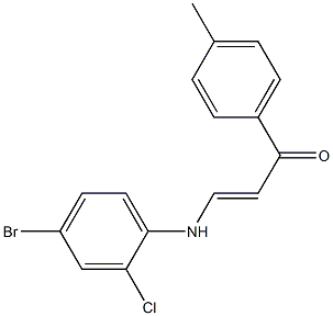 (E)-3-(4-bromo-2-chloroanilino)-1-(4-methylphenyl)prop-2-en-1-one Structure