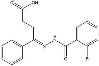 (4E)-4-[(2-bromobenzoyl)hydrazinylidene]-4-phenylbutanoic acid 구조식 이미지