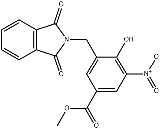 3-(1,3-Dioxo-1,3-dihydro-isoindol-2-ylmethyl)-4-hydroxy-5-nitro-benzoic acid methyl ester Structure