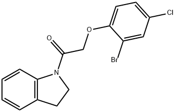 1-[(2-bromo-4-chlorophenoxy)acetyl]indoline 구조식 이미지