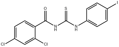 2,4-dichloro-N-{[(4-iodophenyl)amino]carbonothioyl}benzamide 구조식 이미지