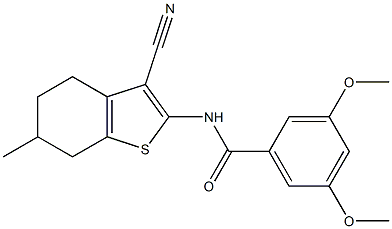 N-(3-cyano-6-methyl-4,5,6,7-tetrahydro-1-benzothiophen-2-yl)-3,5-dimethoxybenzamide Structure