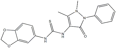 1-(1,3-benzodioxol-5-yl)-3-(1,5-dimethyl-3-oxo-2-phenylpyrazol-4-yl)thiourea Structure