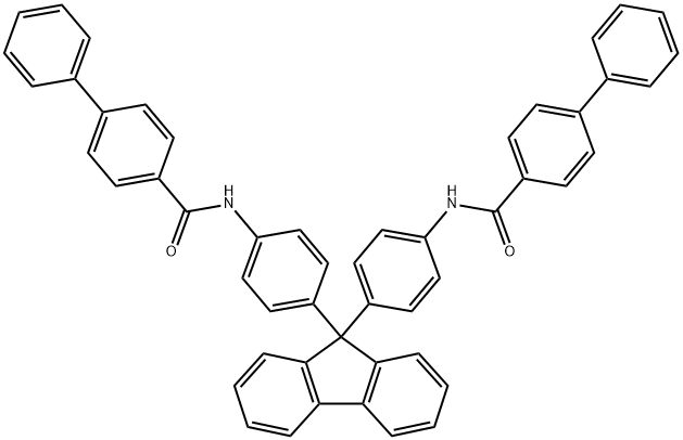 N,N'-[9H-fluorene-9,9-diylbis(4,1-phenylene)]di(4-biphenylcarboxamide) 구조식 이미지
