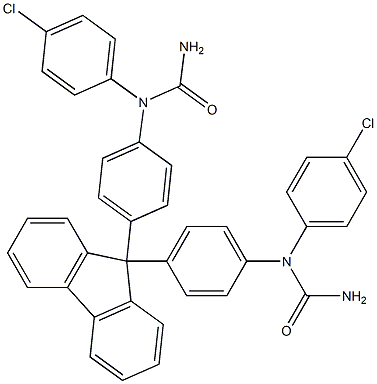 N',N'''-[9H-fluorene-9,9-diylbis(4,1-phenylene)]bis[N-(4-chlorophenyl)urea] 구조식 이미지