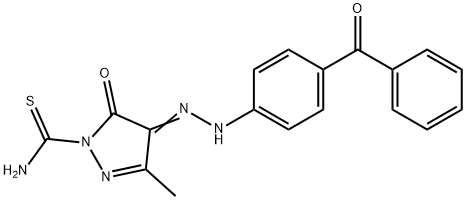 4-[(4-benzoylphenyl)hydrazono]-3-methyl-5-oxo-4,5-dihydro-1H-pyrazole-1-carbothioamide 구조식 이미지