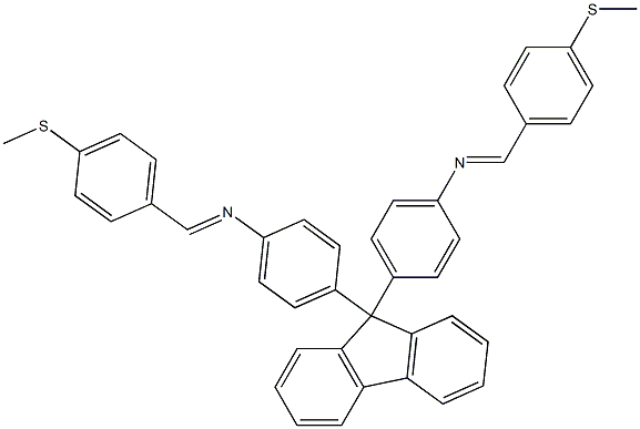 4,4'-(9H-fluorene-9,9-diyl)bis{N-[4-(methylsulfanyl)benzylidene]aniline} Structure