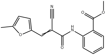 methyl (E)-2-(2-cyano-3-(5-methylfuran-2-yl)acrylamido)benzoate 구조식 이미지