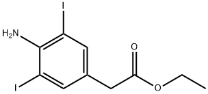 (4-Amino-3,5-diiodo-phenyl)-acetic acid ethyl ester Structure