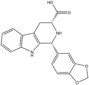 (1R,3R)-1-(benzo[d][1,3]dioxol-5-yl)-2,3,4,9-tetrahydro-1H-pyrido[3,4-b]indole-3-carboxylic acid Structure