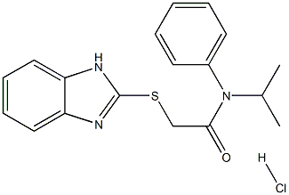 2-((1H-benzo[d]imidazol-2-yl)thio)-N-isopropyl-N-phenylacetamide hydrochloride 구조식 이미지