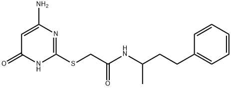 2-[(6-amino-4-oxo-1H-pyrimidin-2-yl)sulfanyl]-N-(4-phenylbutan-2-yl)acetamide 구조식 이미지