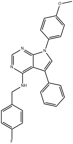 N-(4-fluorobenzyl)-7-(4-methoxyphenyl)-5-phenyl-7H-pyrrolo[2,3-d]pyrimidin-4-amine 구조식 이미지