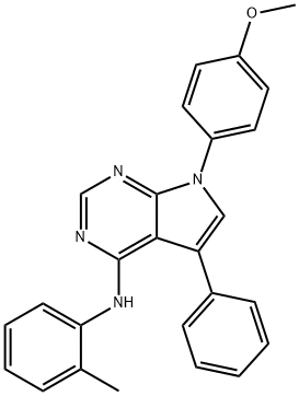 7-(4-methoxyphenyl)-5-phenyl-N-(o-tolyl)-7H-pyrrolo[2,3-d]pyrimidin-4-amine Structure