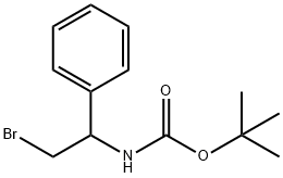 (2-bromo-1-phenylethyl)carbamic acid 1,1-dimethylethyl ester Structure
