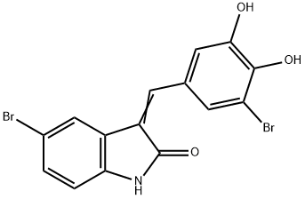 (3Z)-5-bromo-3-[(3-bromo-4,5-dihydroxyphenyl)methylidene]-1H-indol-2-one Structure