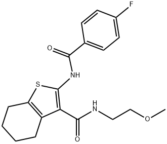 2-(4-fluorobenzamido)-N-(2-methoxyethyl)-4,5,6,7-tetrahydrobenzo[b]thiophene-3-carboxamide Structure