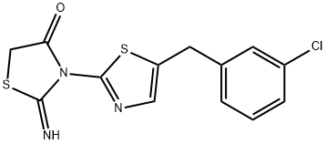 3-(5-(3-chlorobenzyl)thiazol-2-yl)-2-iminothiazolidin-4-one Structure