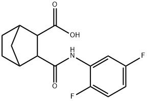 2-[(2,5-difluorophenyl)carbamoyl]bicyclo[2.2.1]heptane-3-carboxylic acid 구조식 이미지