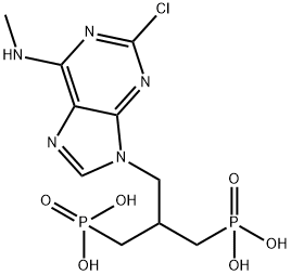 [2-[(2-chloro-6-methylaminopurin-9-yl)methyl]-3-phosphonopropyl]phosphonic acid 구조식 이미지