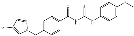 4-[(4-bromopyrazol-1-yl)methyl]-N-[(4-methoxyphenyl)carbamothioyl]benzamide Structure