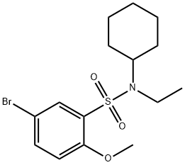 5-bromo-N-cyclohexyl-N-ethyl-2-methoxybenzenesulfonamide Structure
