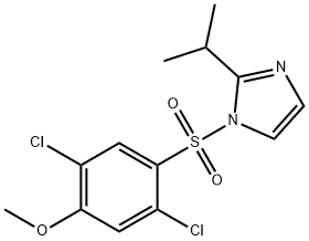 1-((2,5-dichloro-4-methoxyphenyl)sulfonyl)-2-isopropyl-1H-imidazole 구조식 이미지