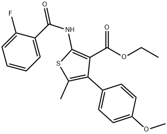 ethyl 2-(2-fluorobenzamido)-4-(4-methoxyphenyl)-5-methylthiophene-3-carboxylate Structure