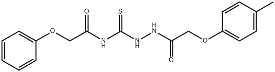N-({2-[(4-methylphenoxy)acetyl]hydrazino}carbonothioyl)-2-phenoxyacetamide Structure