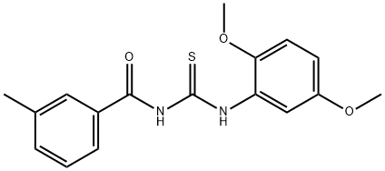 N-{[(2,5-dimethoxyphenyl)amino]carbonothioyl}-3-methylbenzamide 구조식 이미지